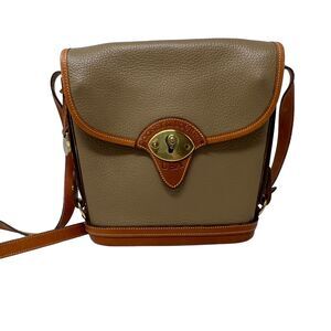 Vintage Dooney & Bourke Taupe Cavalry Spectator Crossbody Bag‎